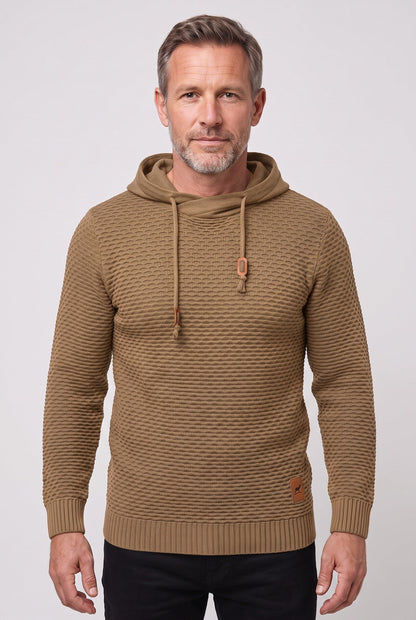 Sweter męski z kapturem dzianina plaster miodu 4