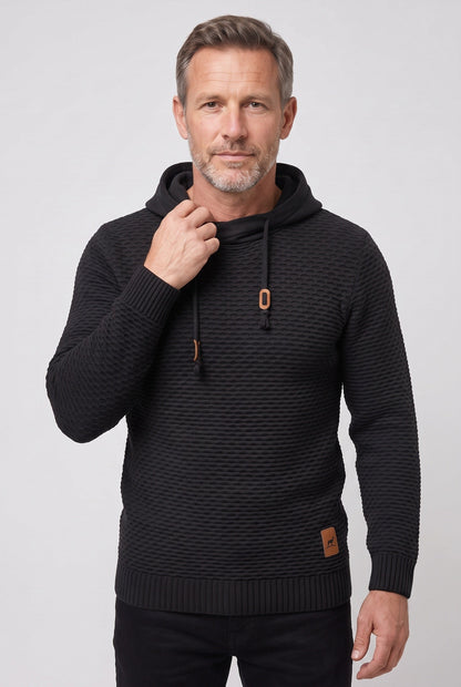 Sweter męski z kapturem dzianina plaster miodu 5