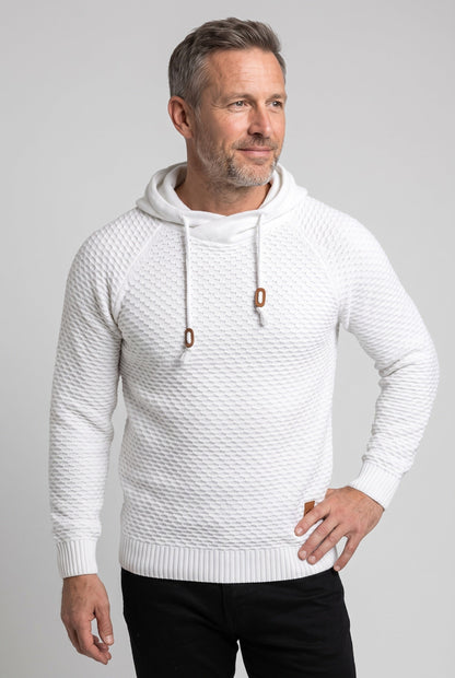 Sweter męski z kapturem dzianina plaster miodu 6