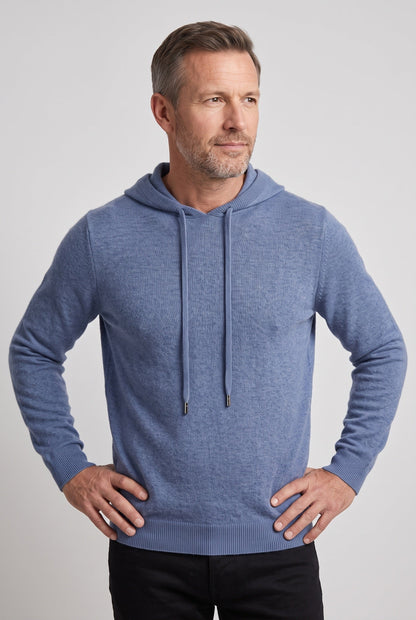 Sweter męski z kapturem dzianinowy ze sznurkiem 7