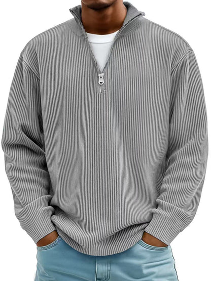 Sweter męski z półzamkiem oversize prążkowany 2