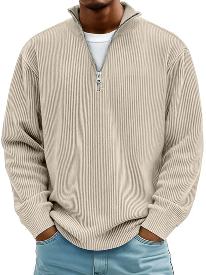 Sweter męski z półzamkiem oversize prążkowany 4