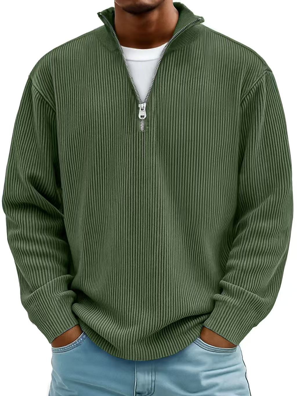 Sweter męski z półzamkiem oversize prążkowany 8