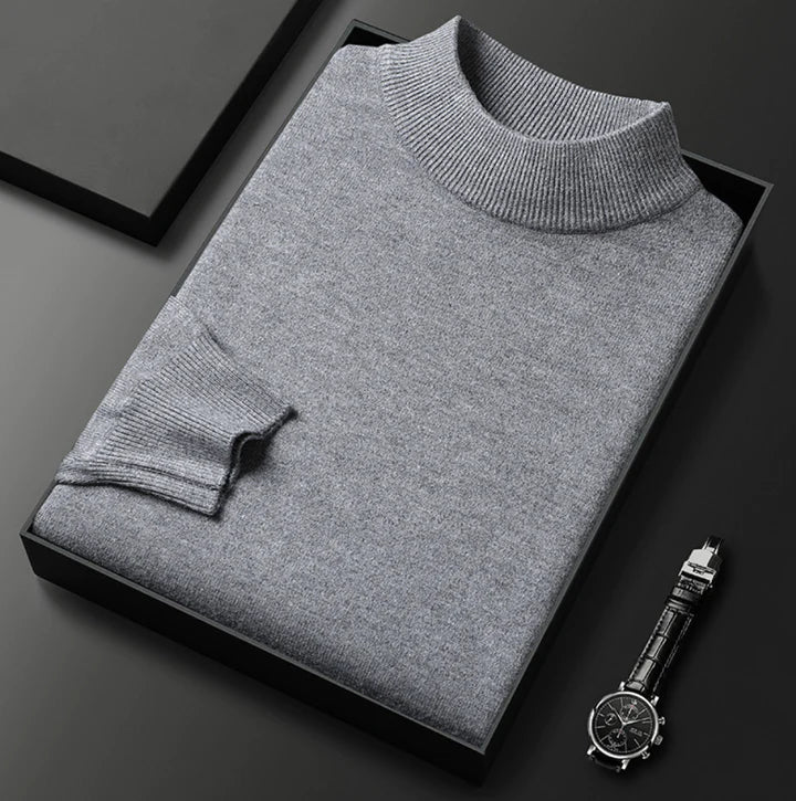 Sweter męski ze stójką dzianinowy gładki 1