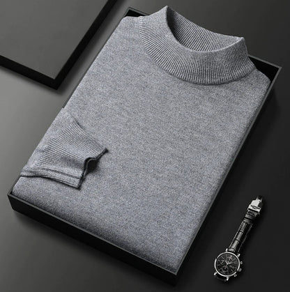 Sweter męski ze stójką dzianinowy gładki 1