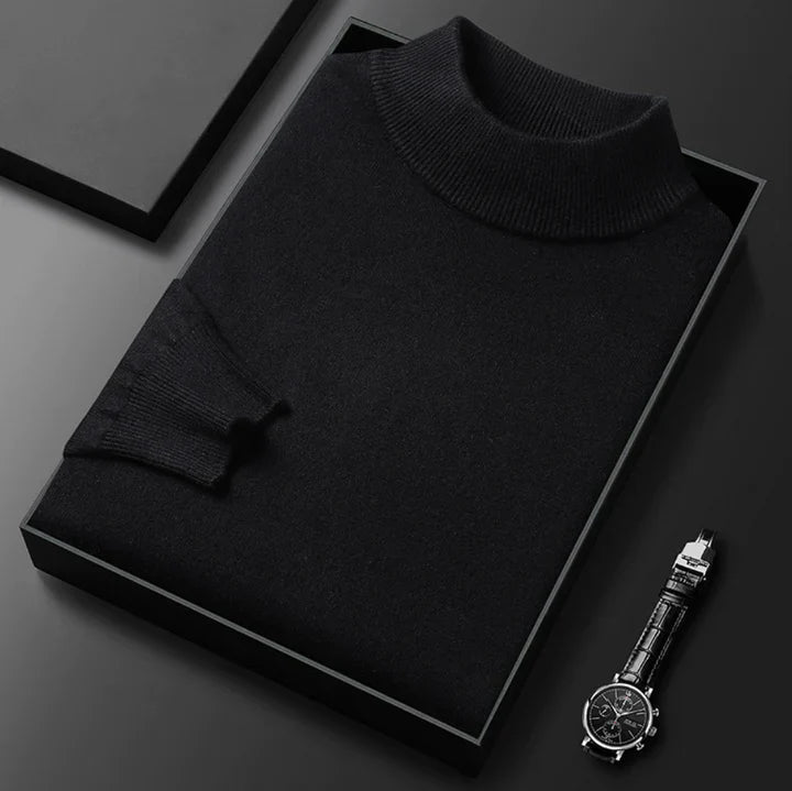 Sweter męski ze stójką dzianinowy gładki 2
