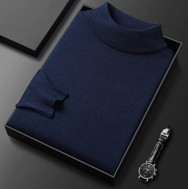 Sweter męski ze stójką dzianinowy gładki 3