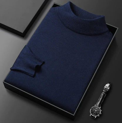 Sweter męski ze stójką dzianinowy gładki 3