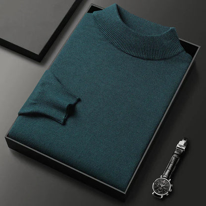 Sweter męski ze stójką dzianinowy gładki 4