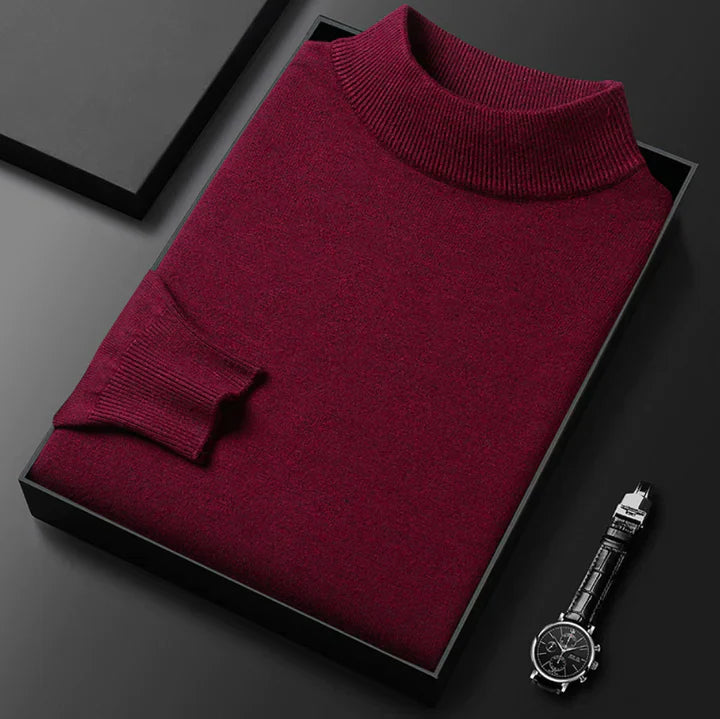 Sweter męski ze stójką dzianinowy gładki 6