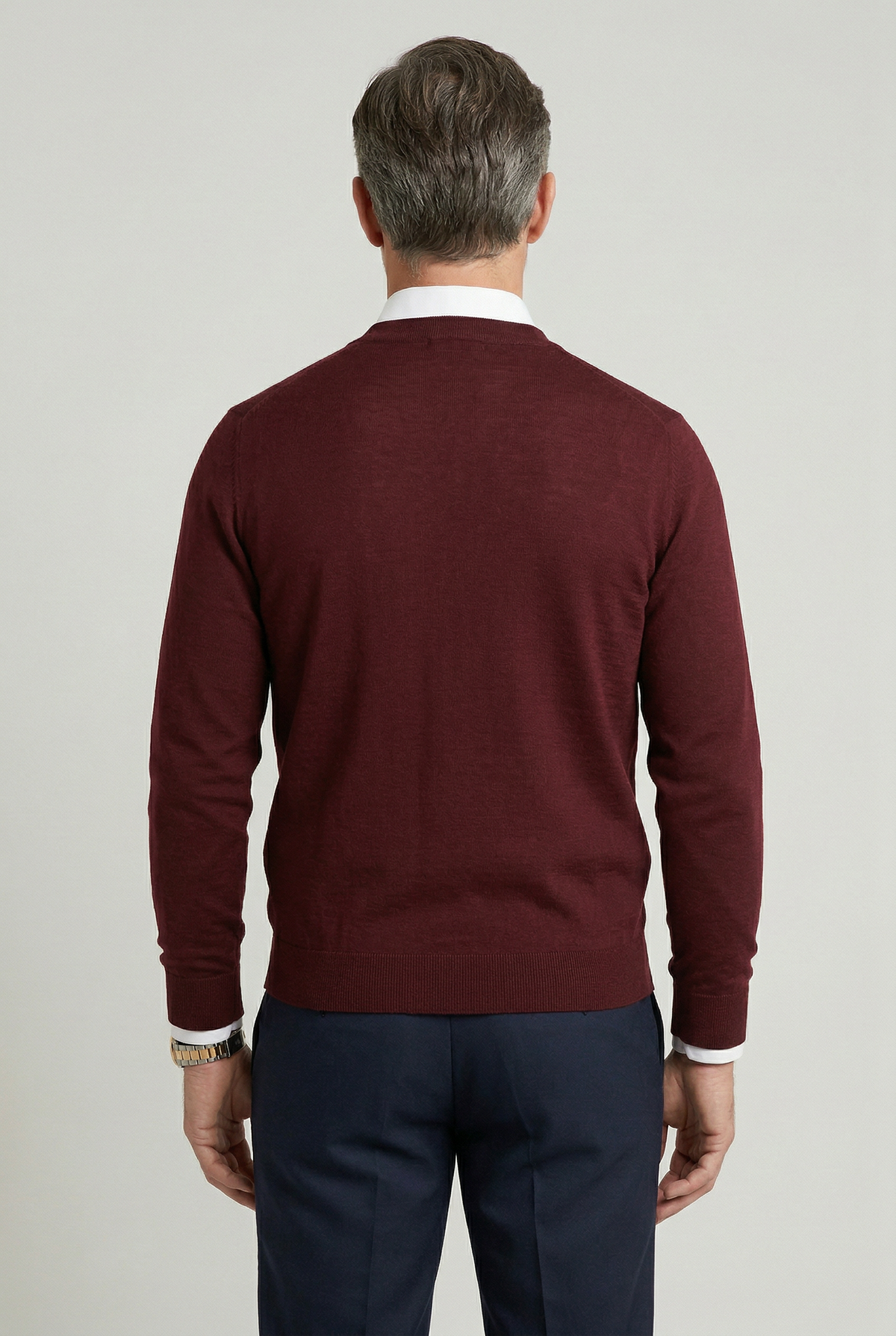 Sweter rozpinany męski z dekoltem V na guziki 6