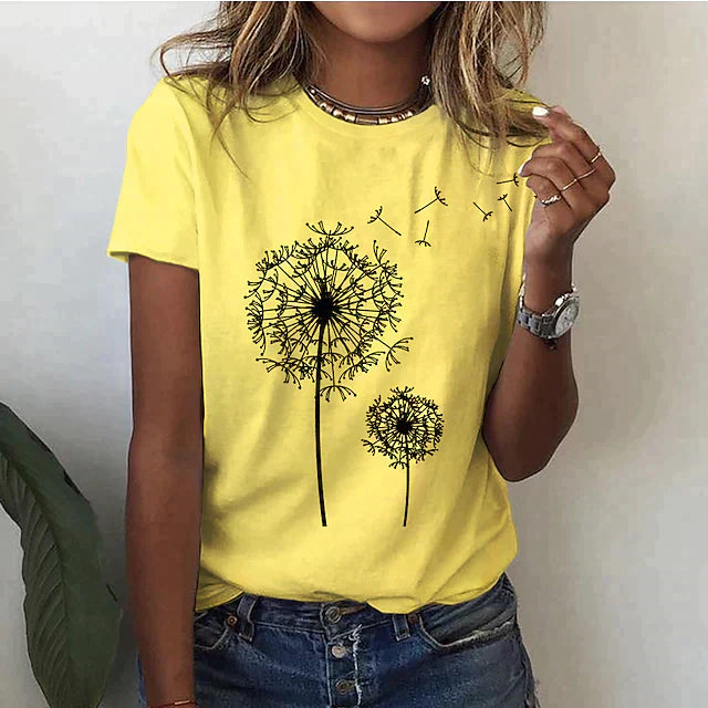 Natalia | T-shirt damski z okrągłym dekoltem i krótkim rękawem