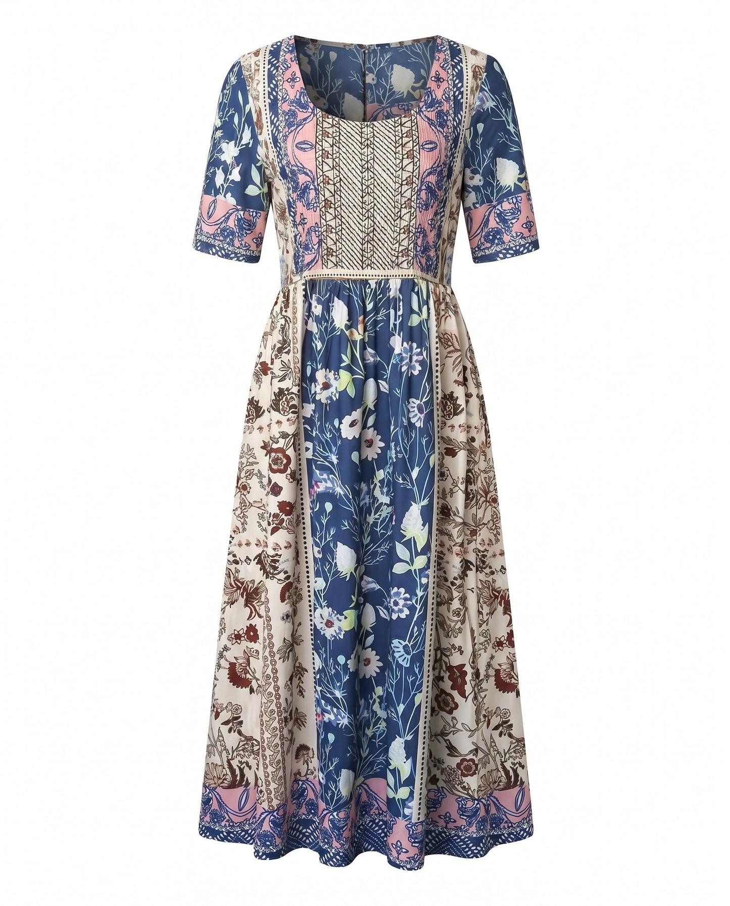 Joanna | Sukienka damska midi letnia w stylu boho z nadrukiem